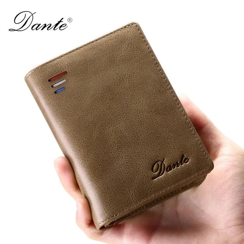 Men's Genuine Leather Wallet with Large Capacity, Zip, and Integrated RFID Protection