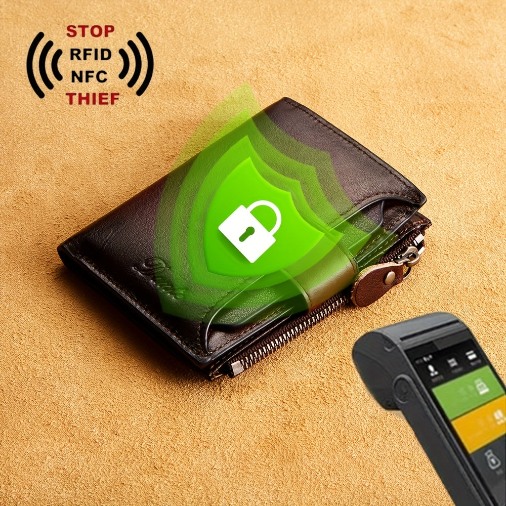 Men's Vertical Wallet, Removable RFID Card Holder