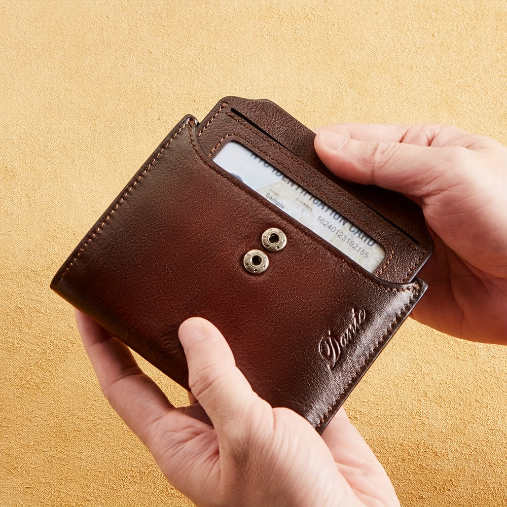 Men's Vertical Wallet, Removable RFID Card Holder