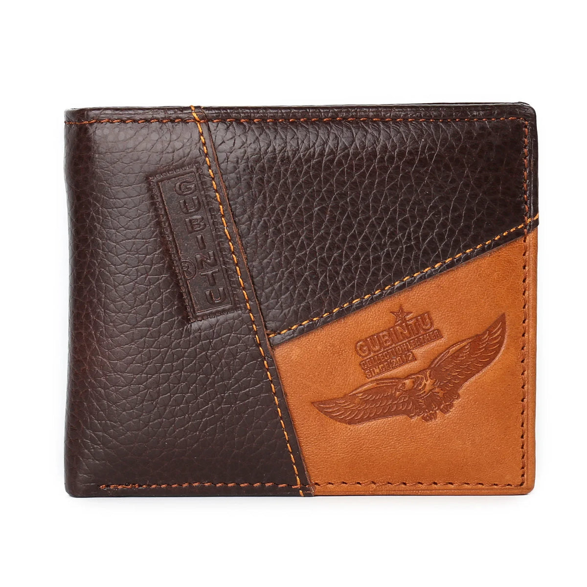 Men's Genuine Leather Compact Trifold RFID Wallet with Cardholder and Bill Compartments