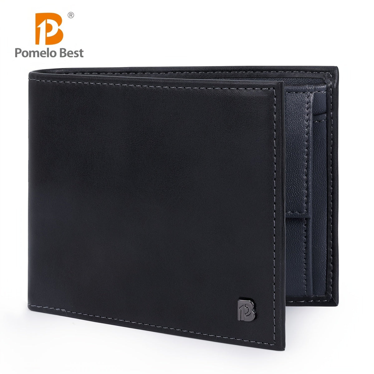 Men's Cowhide Leather Anti-RFID Wallet with Coin Pocket