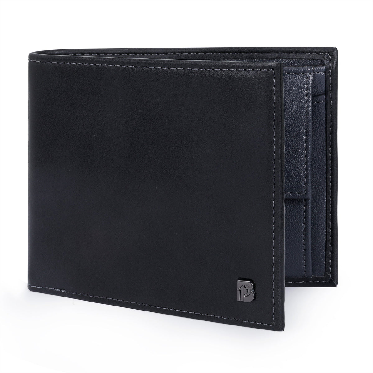 Men's Cowhide Leather Anti-RFID Wallet with Coin Pocket Image