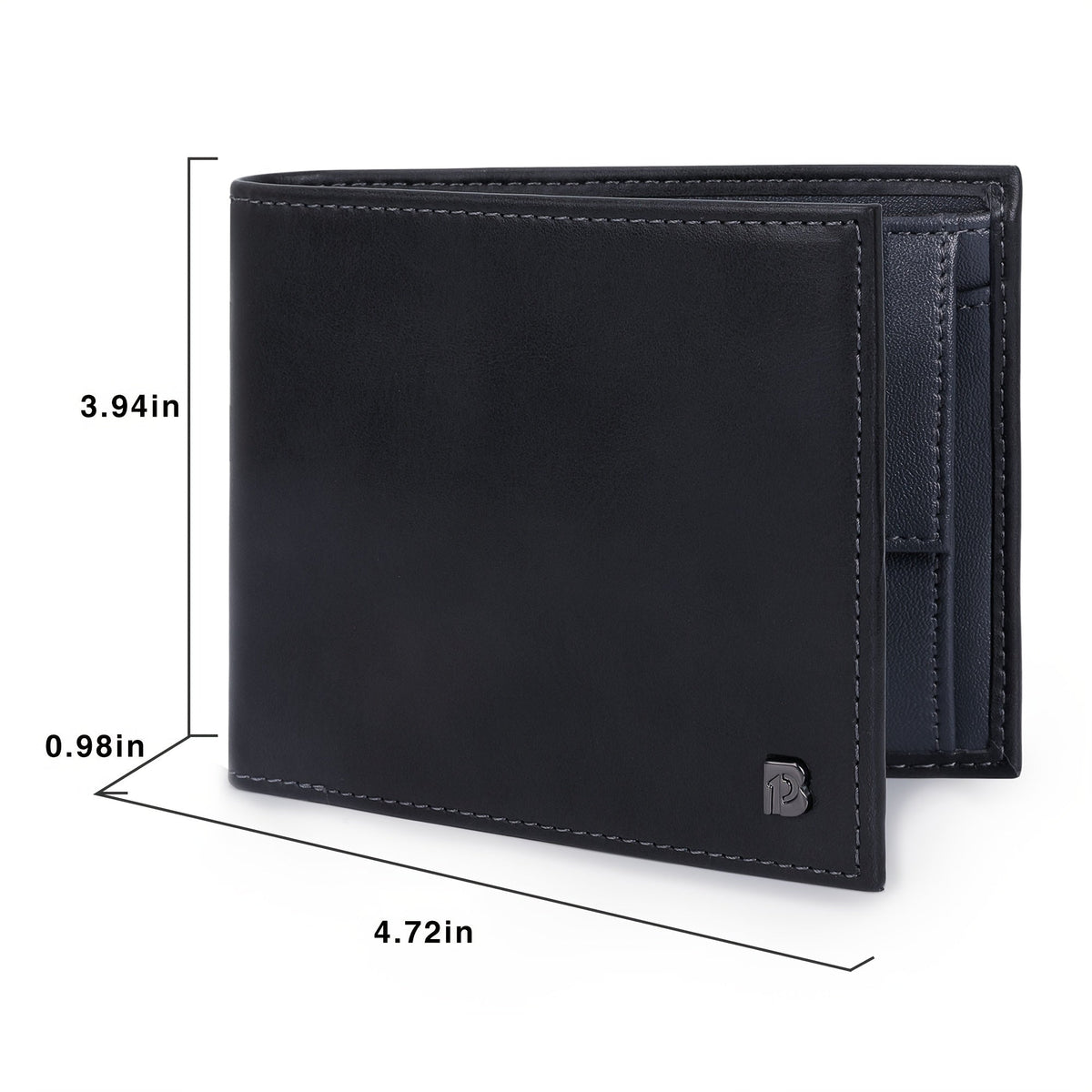 Men's Cowhide Leather Anti-RFID Wallet with Coin Pocket