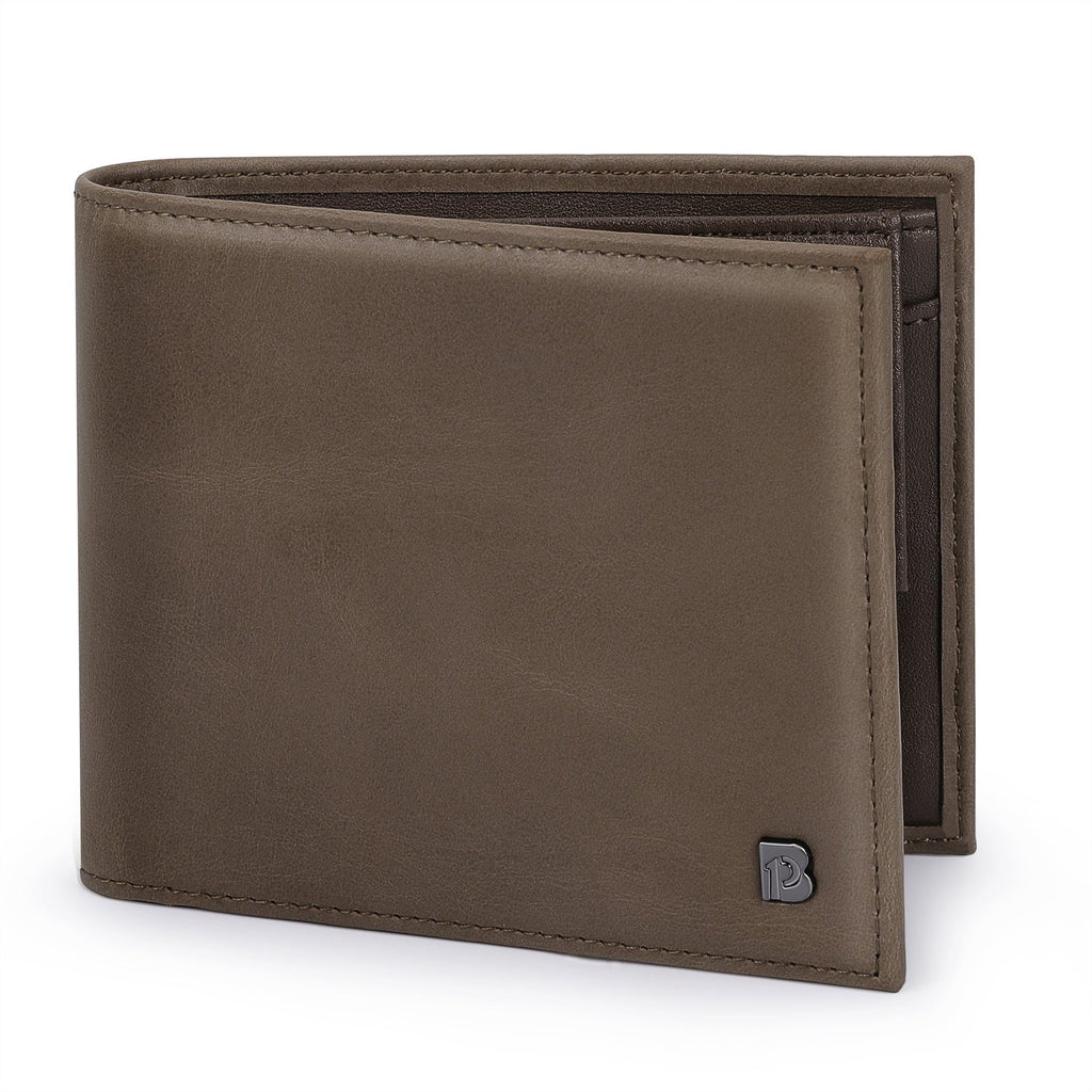 Men's Cowhide Leather Anti-RFID Wallet with Coin Pocket