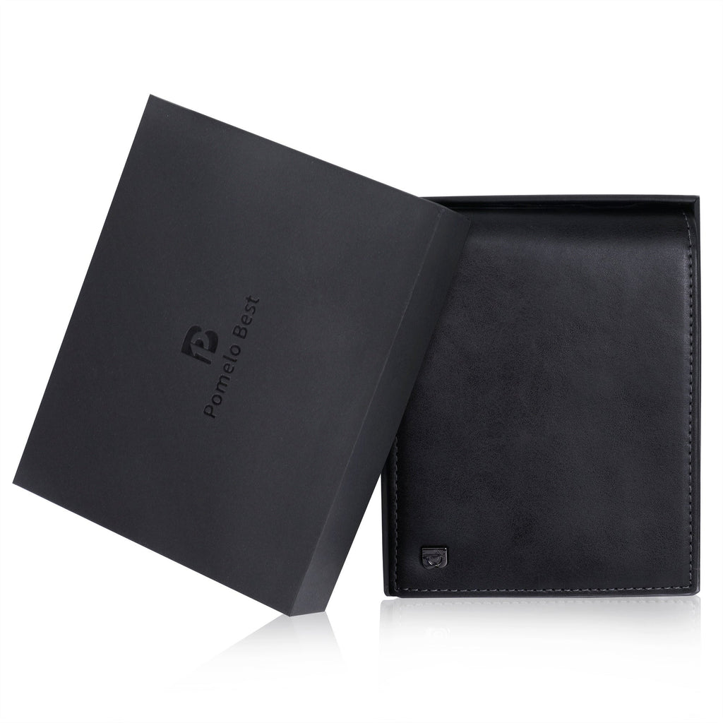 Men's Cowhide Leather Anti-RFID Wallet with Coin Pocket