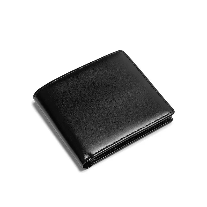 Men's Genuine Leather Compact Bifold Wallet with Card Holder and Coin Pocket
