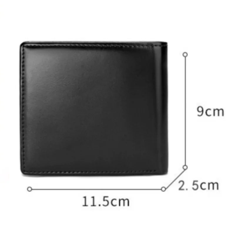 Men's Genuine Leather Compact Bifold Wallet with Card Holder and Coin Pocket