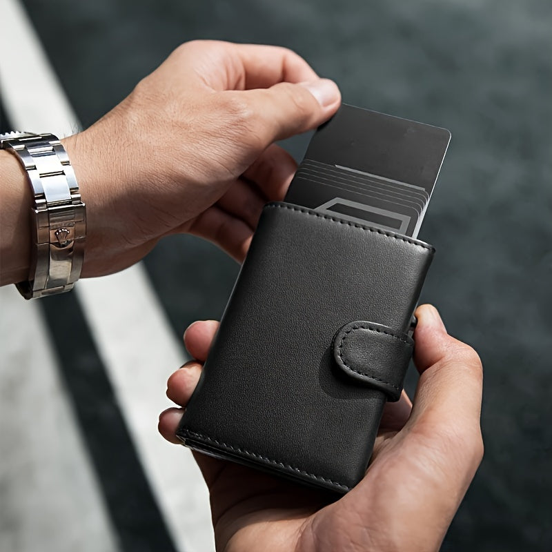 Men's Genuine Leather Wallet with RFID Card Ejection