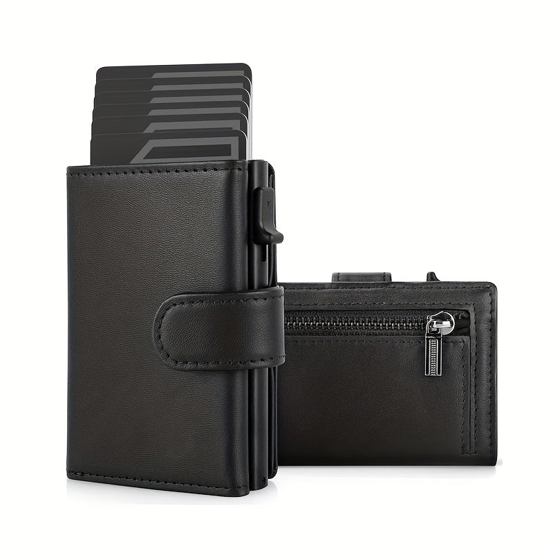 Men's Genuine Leather Wallet with RFID Card Ejection