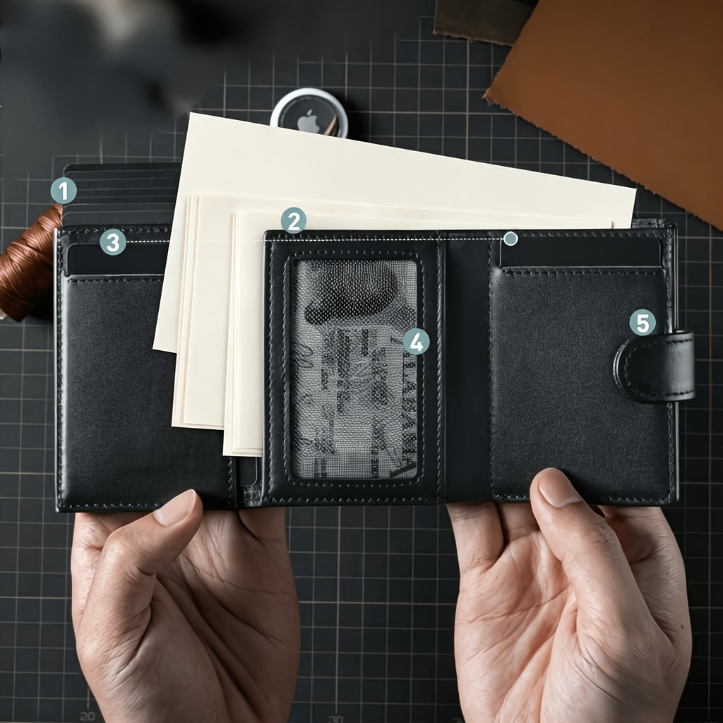 Men's Genuine Leather Wallet with RFID Card Ejection
