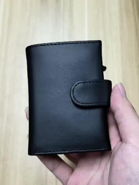 Men's Genuine Leather Wallet with RFID Card Ejection