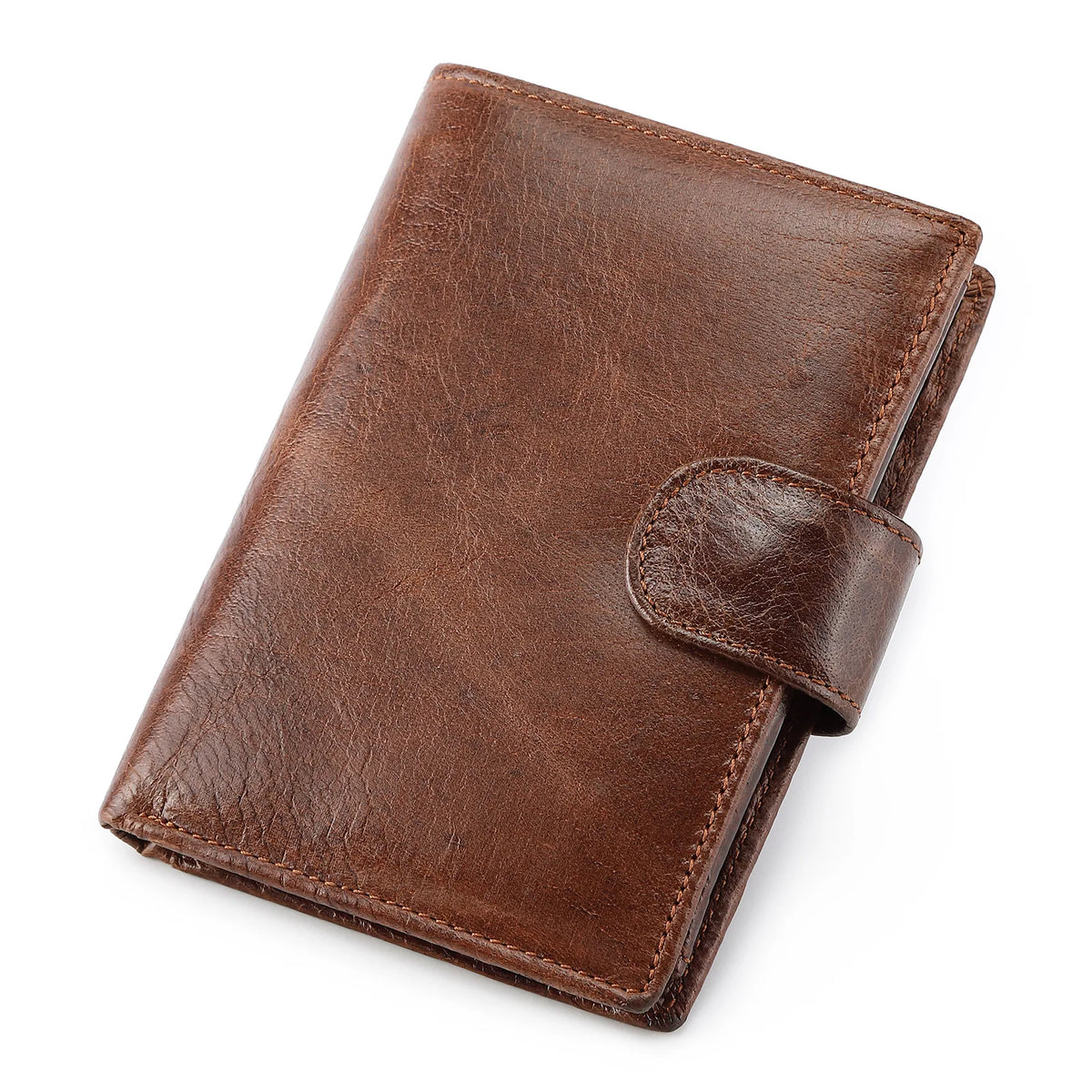 100% Genuine Cowhide Leather Men's Wallet with RFID Protection and Vintage Style