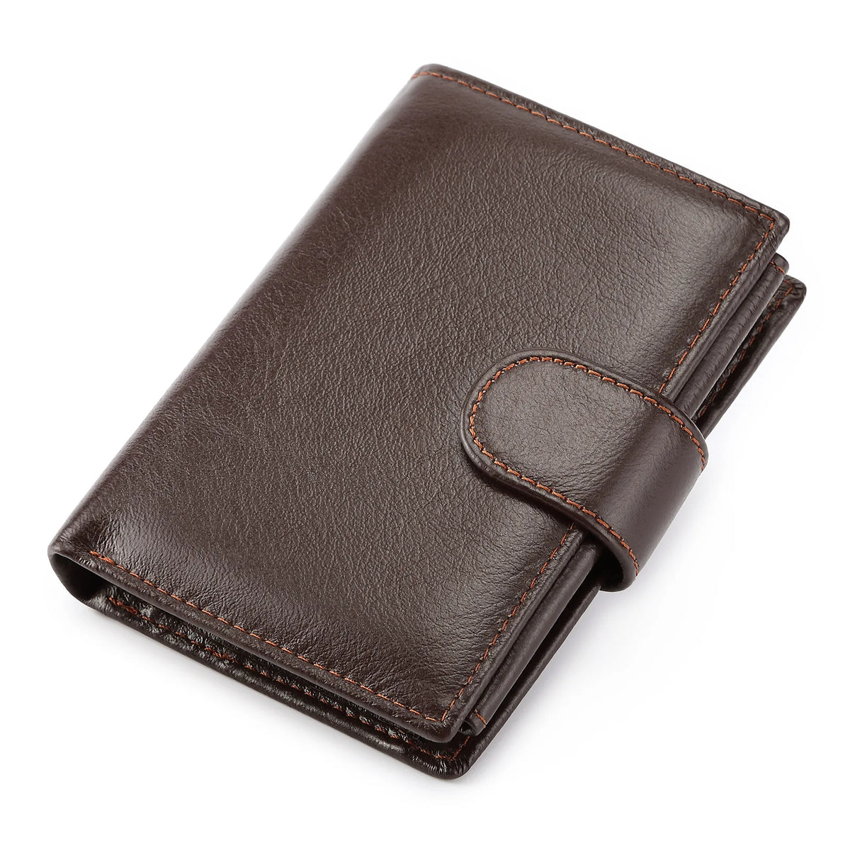 100% Genuine Cowhide Leather Men's Wallet with RFID Protection and Vintage Style