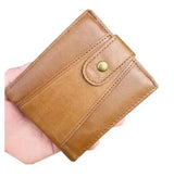 Men's Genuine Leather Wallet with RFID Protection and Coin Pocket