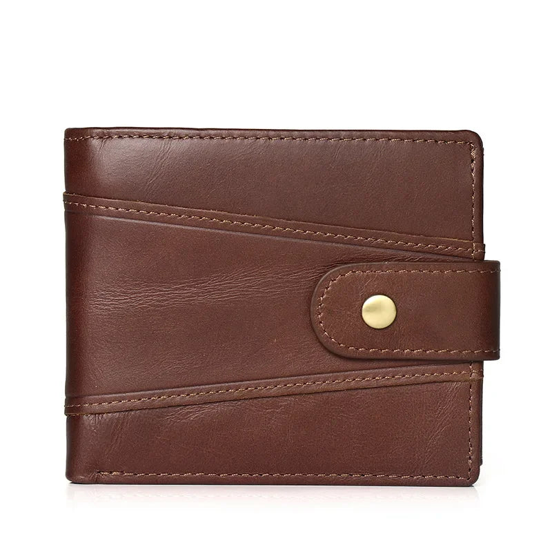 Men's Genuine Leather Wallet with RFID Protection and Coin Pocket Image
