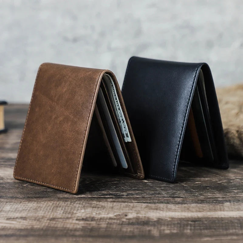 Slim Genuine Leather Wallet for Men - Mini Size Image