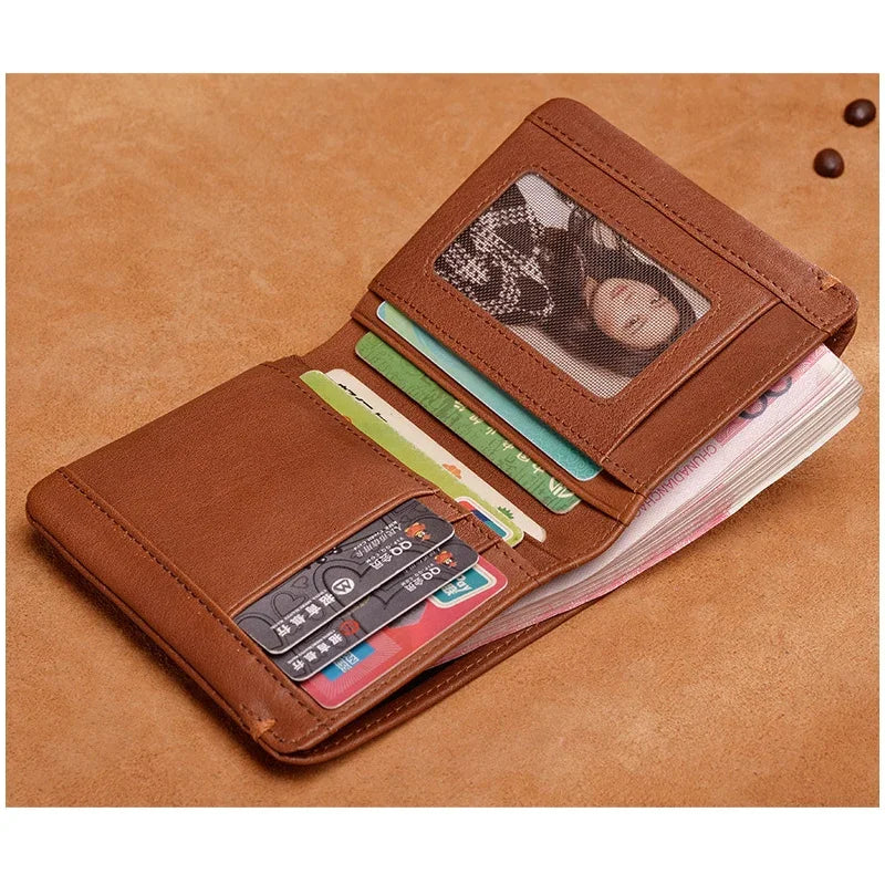 Slim Genuine Soft Cowhide Leather Wallet for Men