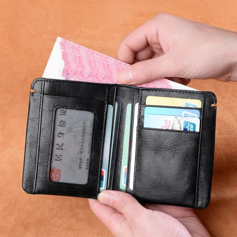 Slim Genuine Soft Cowhide Leather Wallet for Men Image