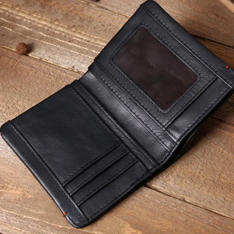 Slim Genuine Soft Cowhide Leather Wallet for Men