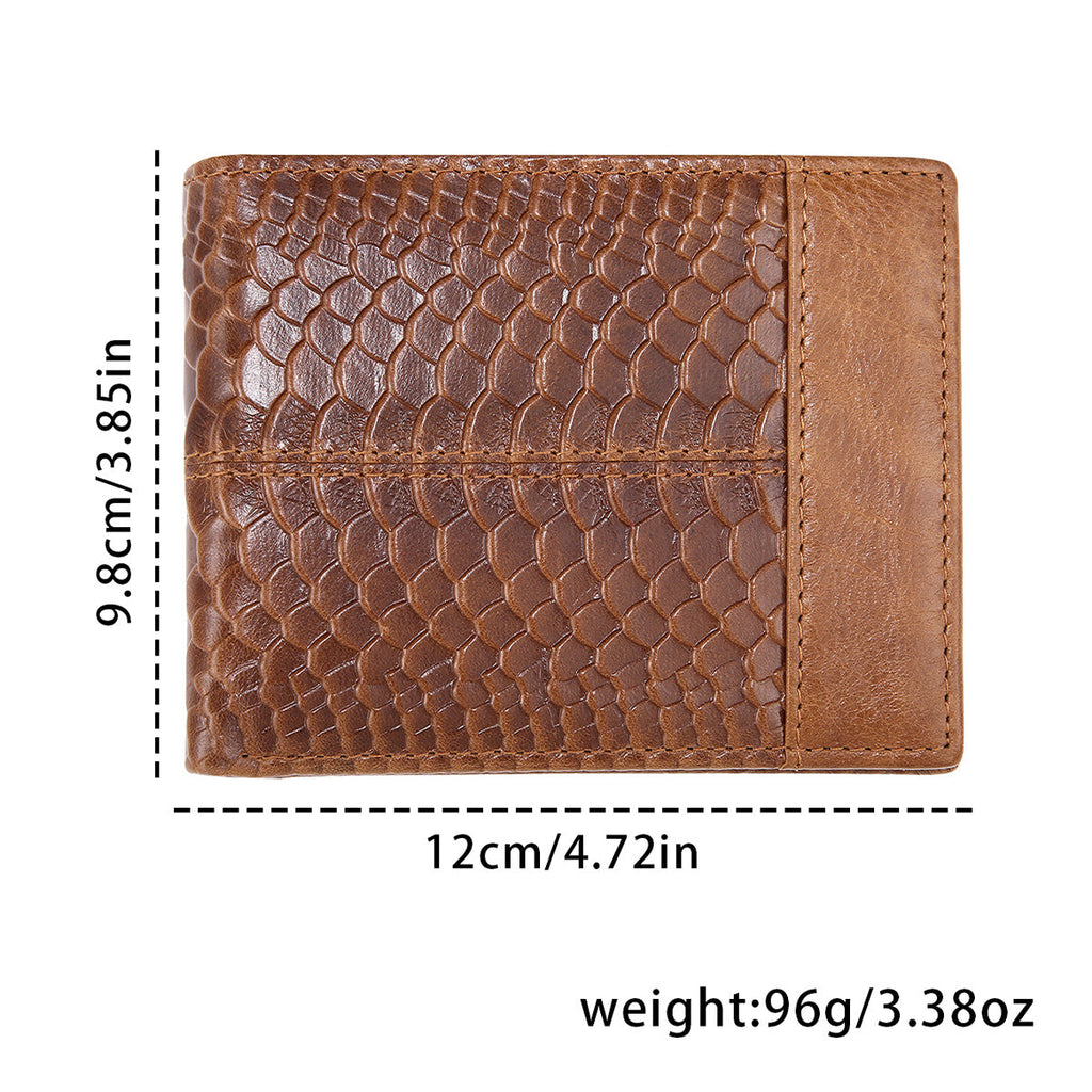 Men's PU Leather Wallet with Python Texture, Three Shades