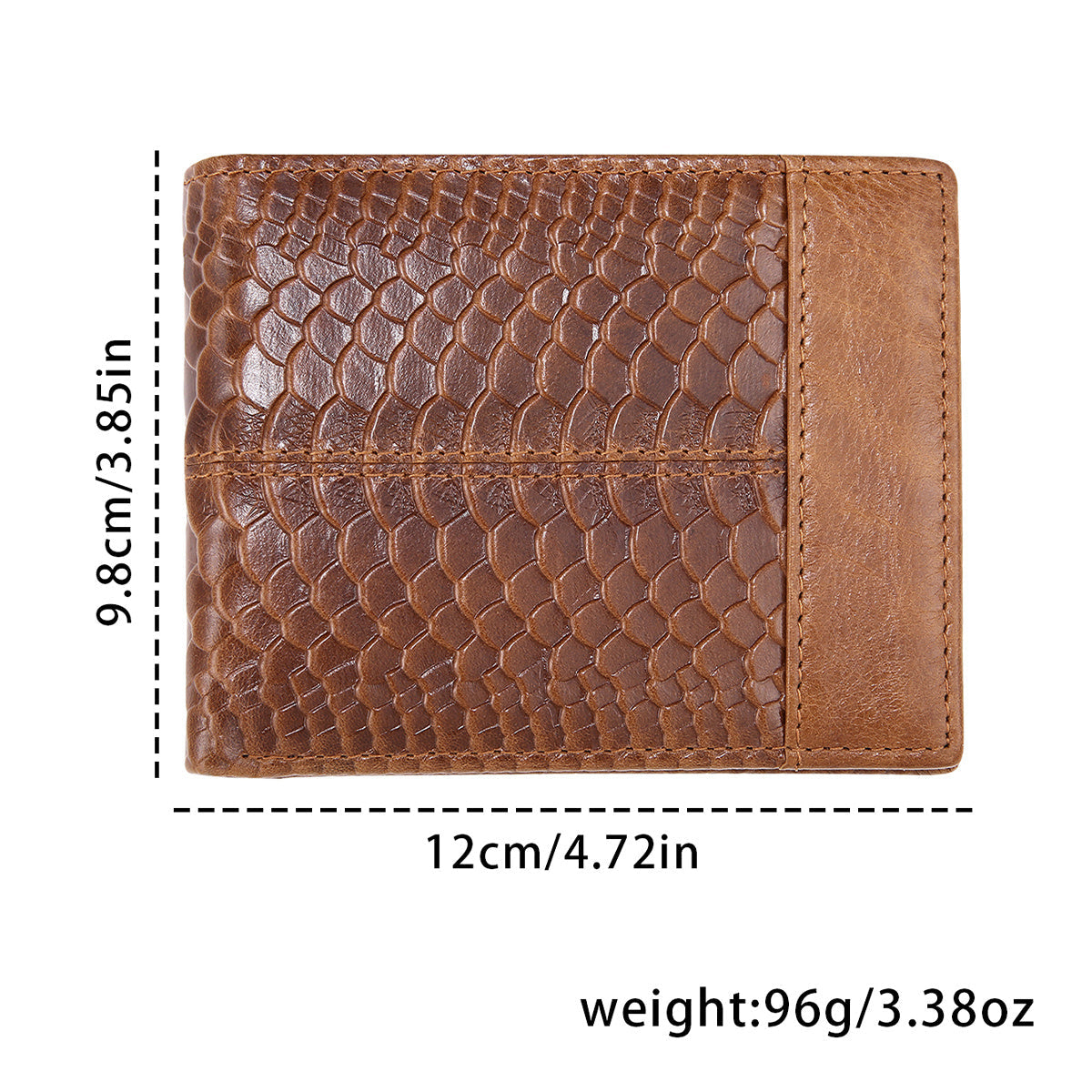 Men's PU Leather Wallet with Python Texture, Three Shades