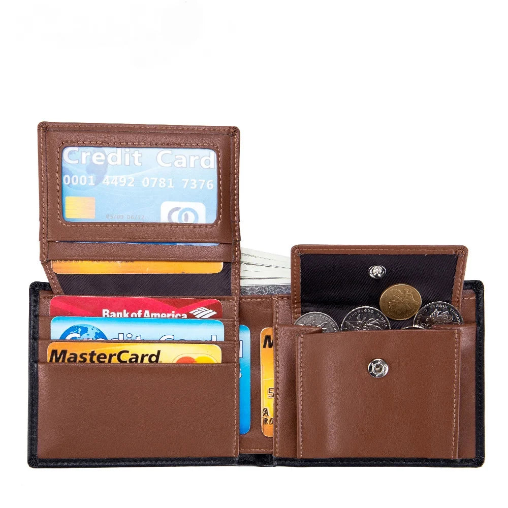 Genuine Cowhide Leather Men's Wallet with RFID Blocking