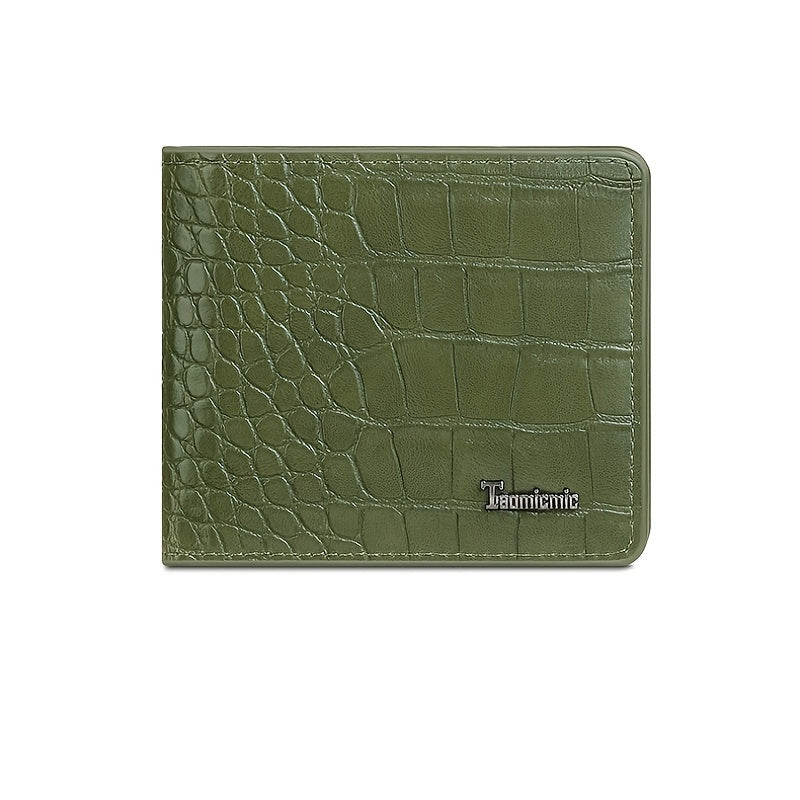Men's Crocodile Embossed Wallet, Two-Fold PU Leather Image