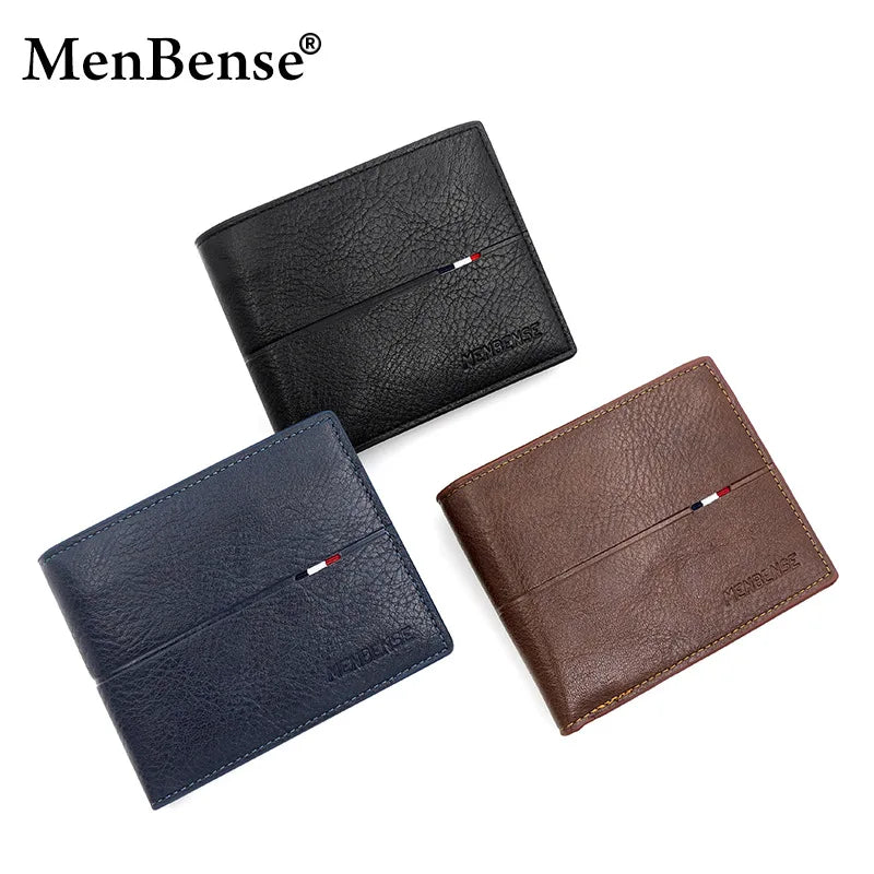 Men's Litchi Grain Wallet, Snap Closure 0.7 in