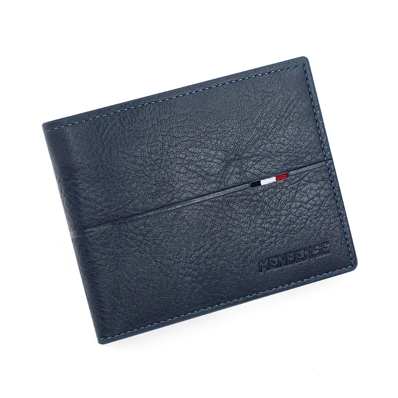 Men's Litchi Grain Wallet, Snap Closure 0.7 in