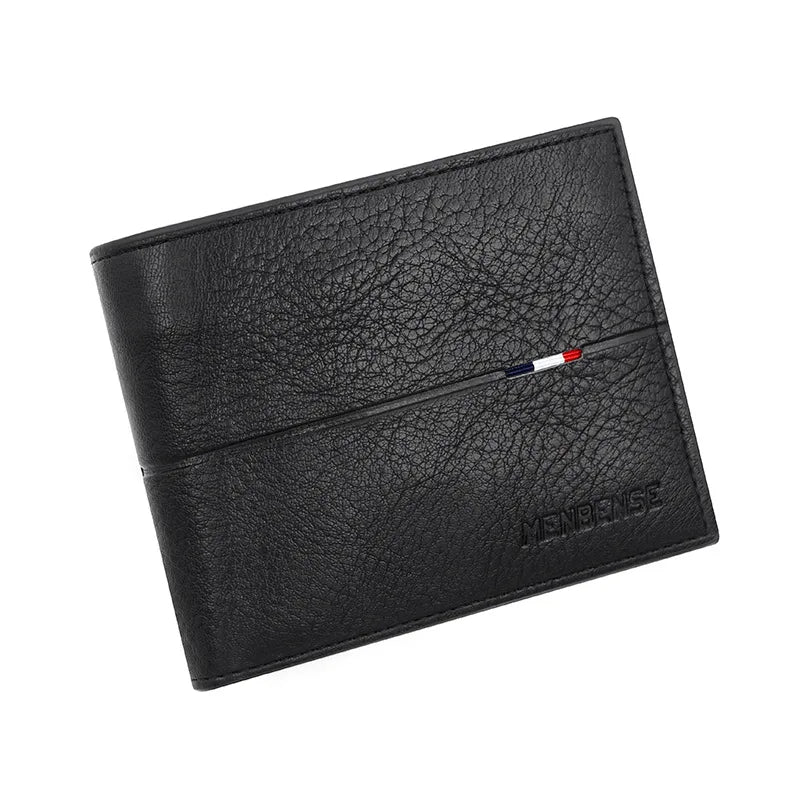 Men's Litchi Grain Wallet, Snap Closure 0.7 in
