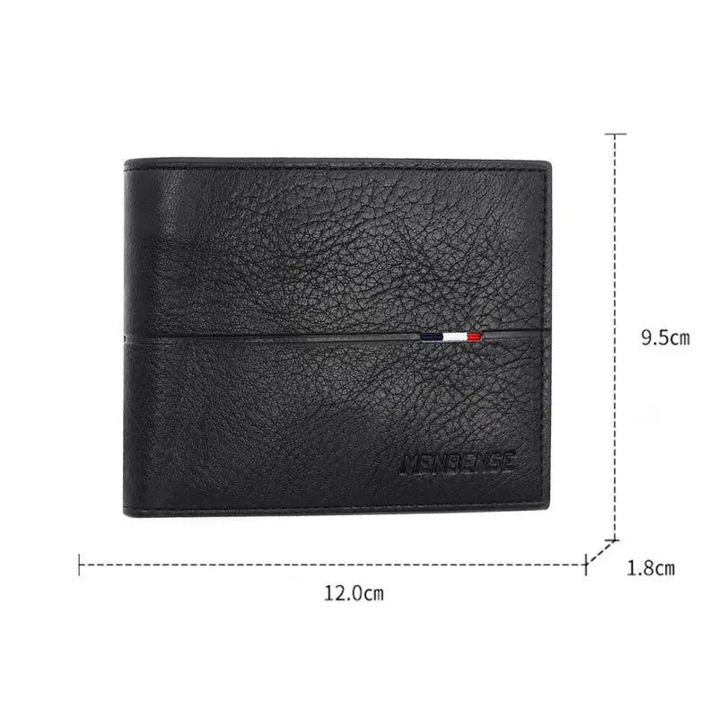Men's Litchi Grain Wallet, Snap Closure 0.7 in