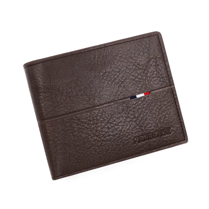 Men's Litchi Grain Wallet, Snap Closure 0.7 in