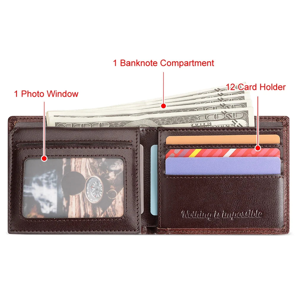 Genuine Leather Wallet - Premium Organization & RFID Security