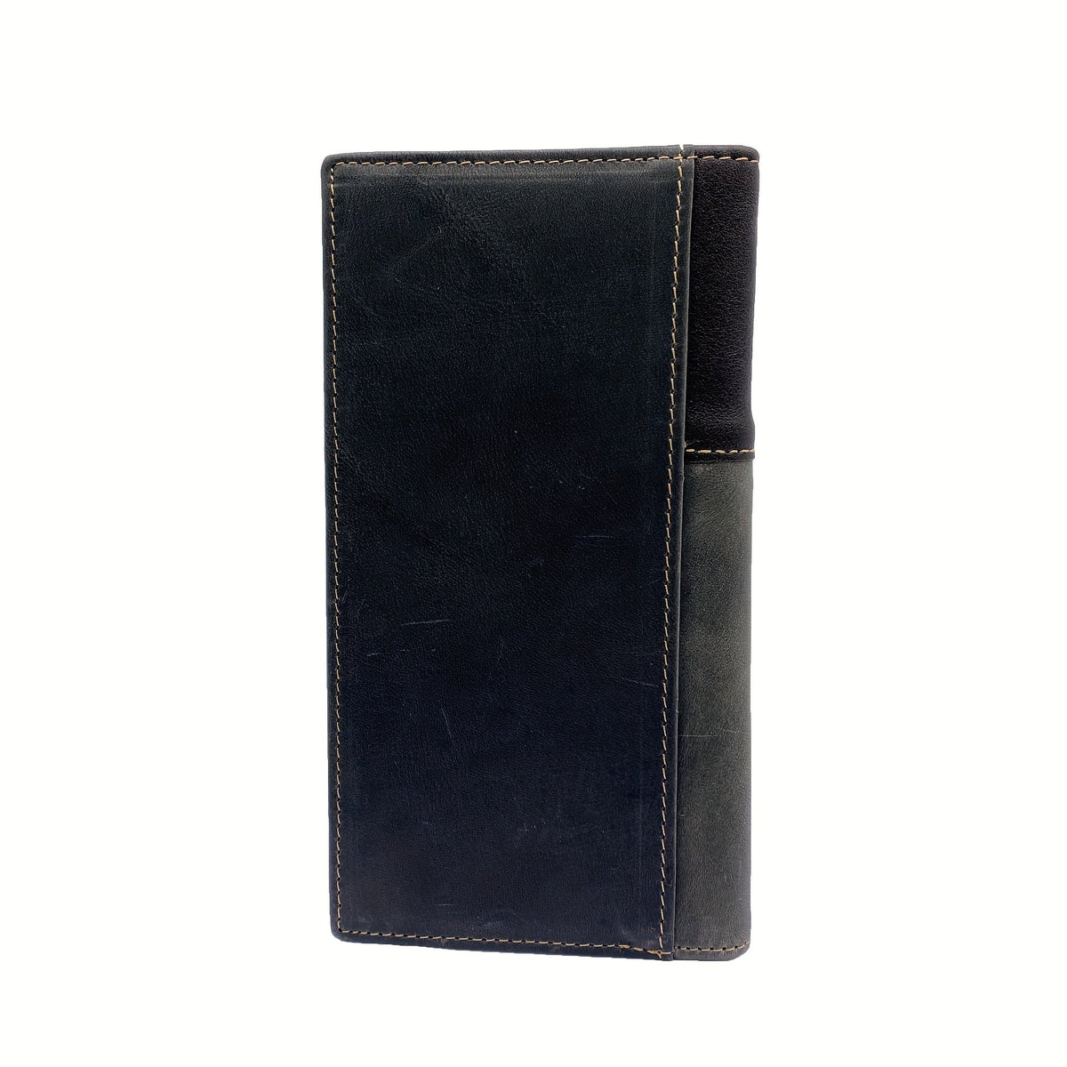 Long men's floral embossed leather wallet, western style