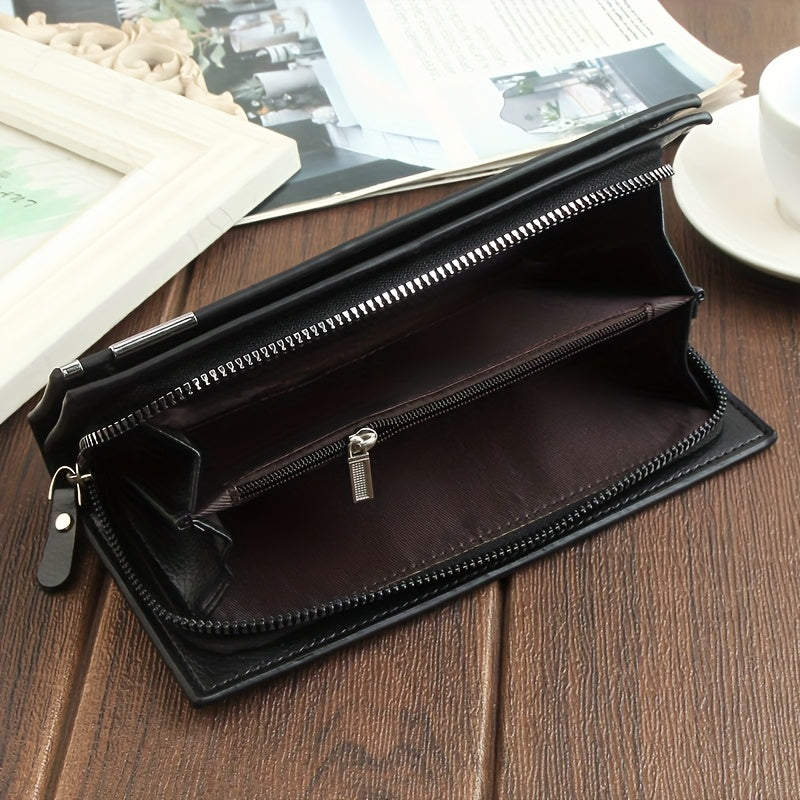 Men's Long Wallet with Wrist Strap, 8 Card Slots