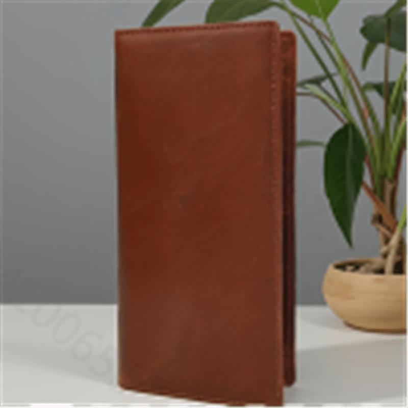 Extra Slim Long Men's Wallet in Oiled Cowhide Leather