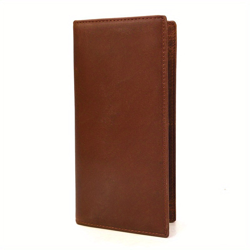Extra Slim Long Men's Wallet in Oiled Cowhide Leather