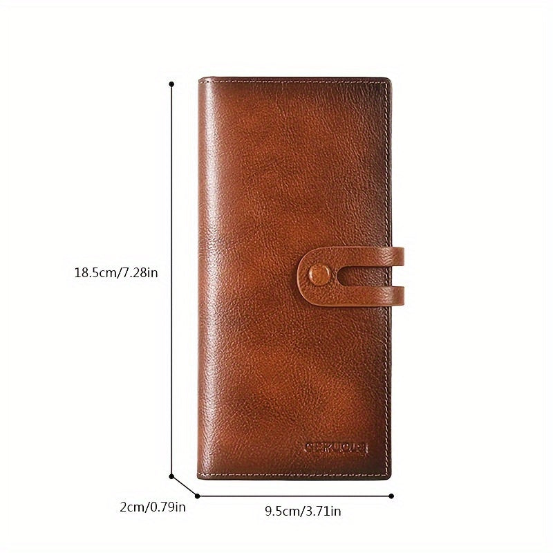 Men's Long Full Grain Wallet with ID Holder