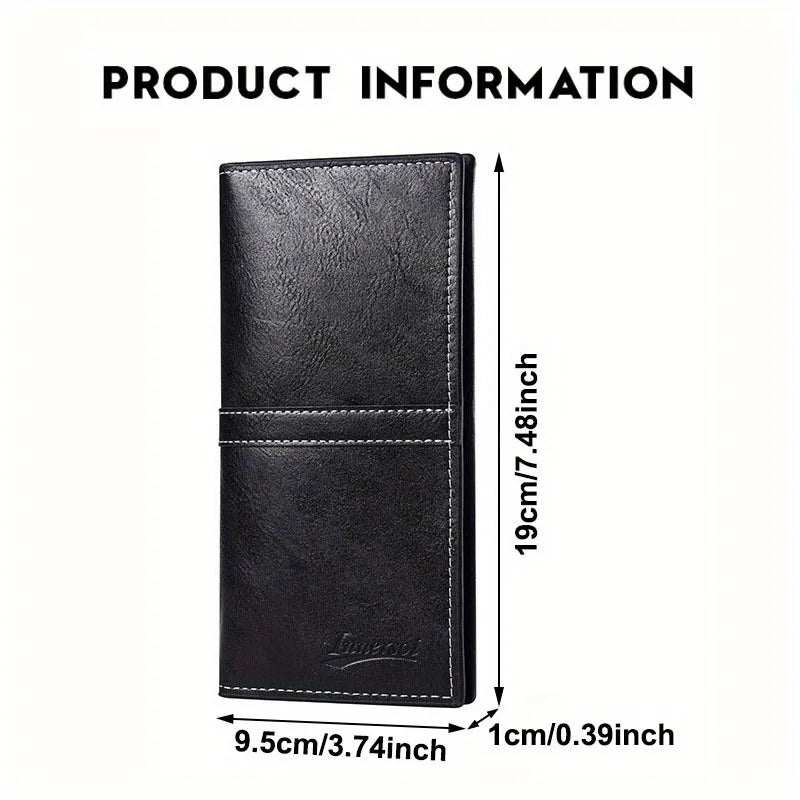 Slim Long Men's PU Wallet with High Capacity and Multiple Card Slots Image