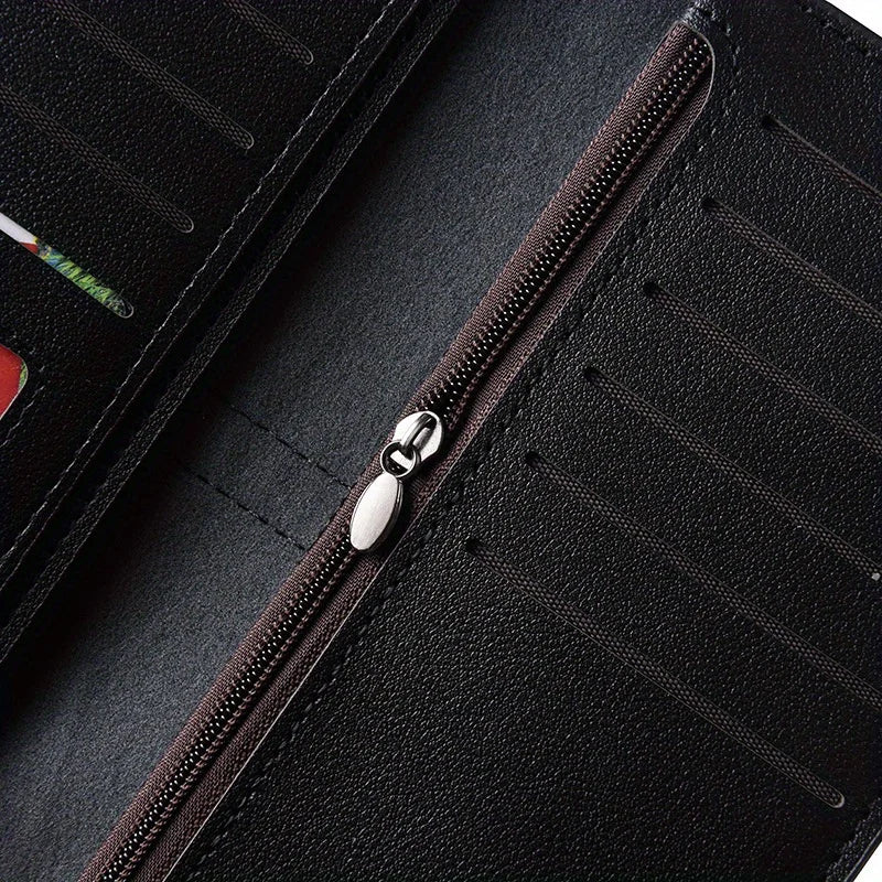 Slim Long Men's PU Wallet with High Capacity and Multiple Card Slots