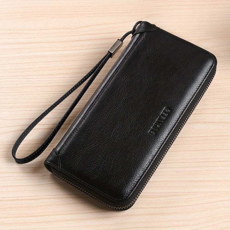 Men's Long Zippered Wallet, 14 Card Slots Image