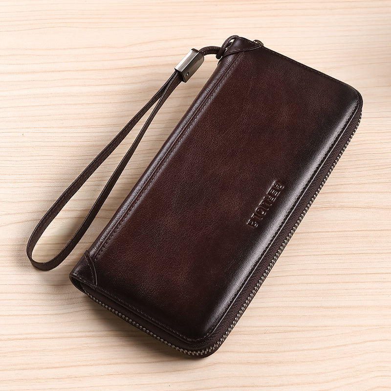 Men's Long Zippered Wallet, 14 Card Slots Image