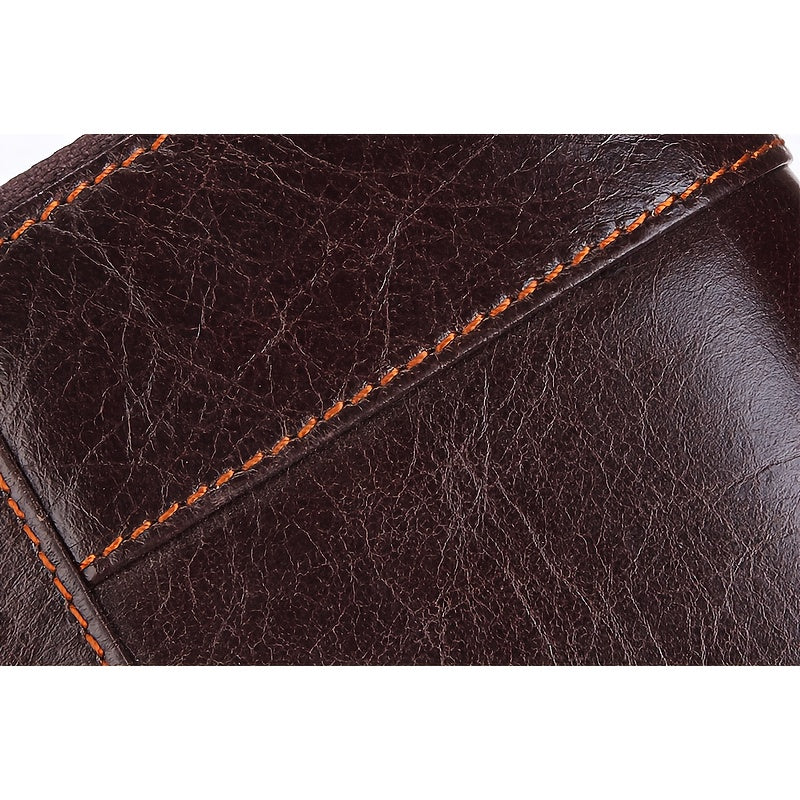 Men's Long Zippered Wallet in Dark Brown Cowhide