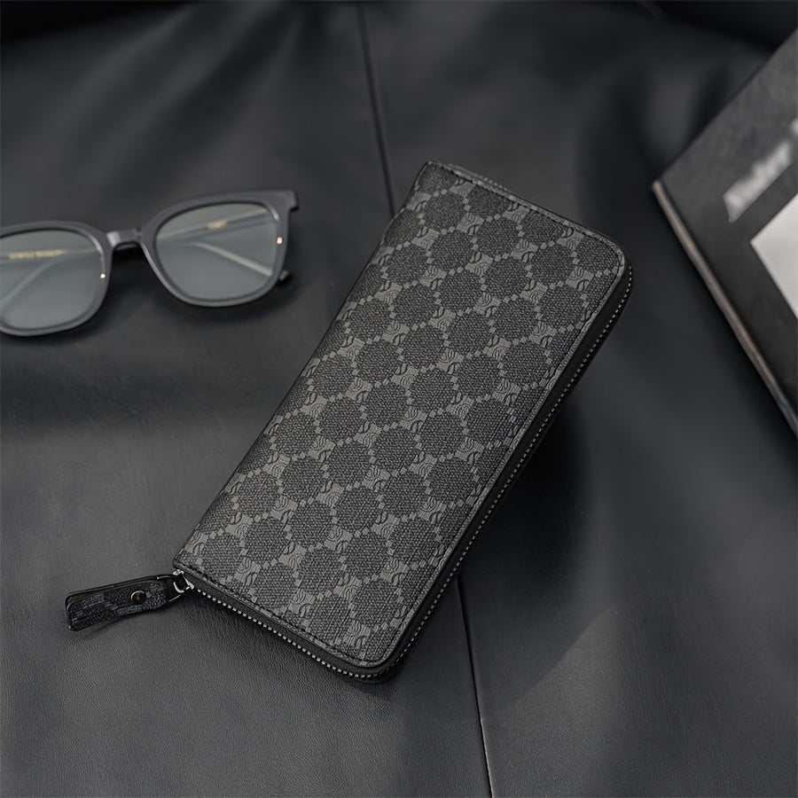 Men's Long Zippered Wallet with 20 cm Phone Pocket