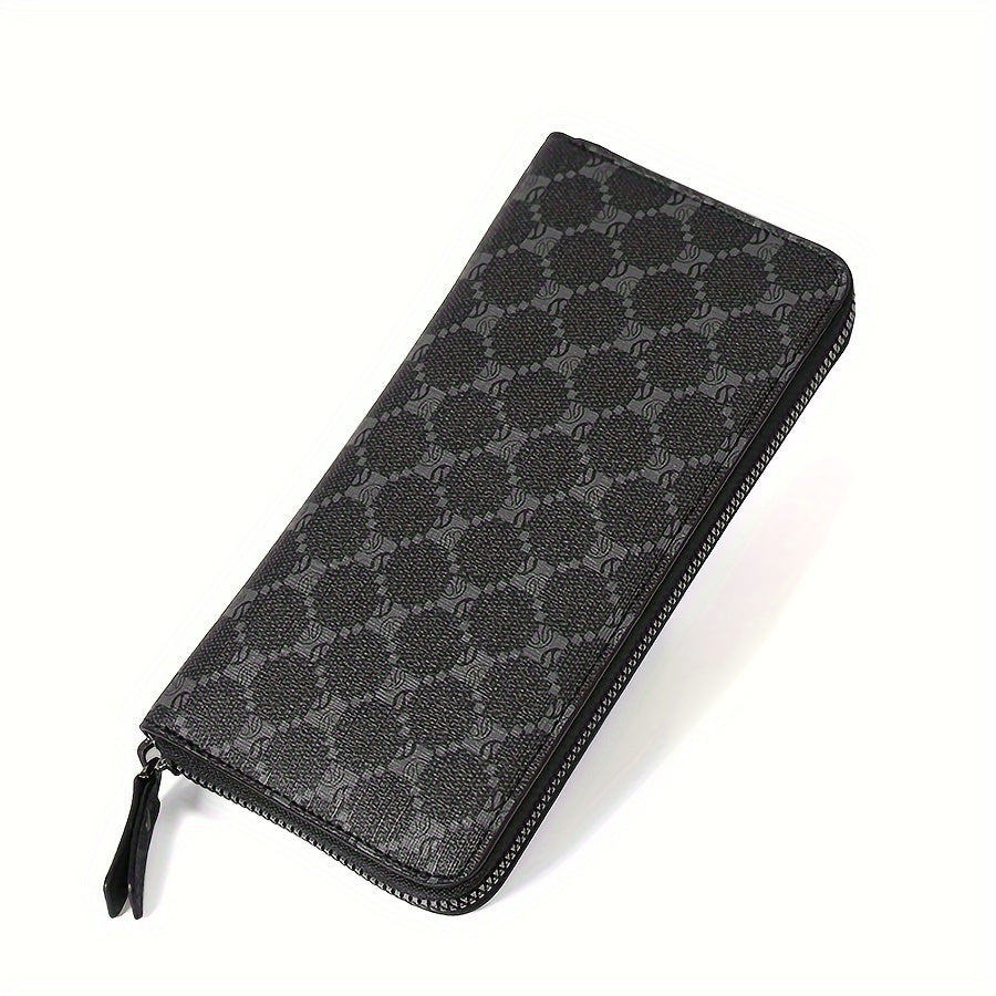 Men's Long Zippered Wallet with 20 cm Phone Pocket
