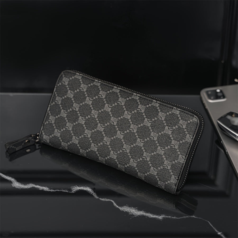 Men's Long Zippered Wallet with 20 cm Phone Pocket