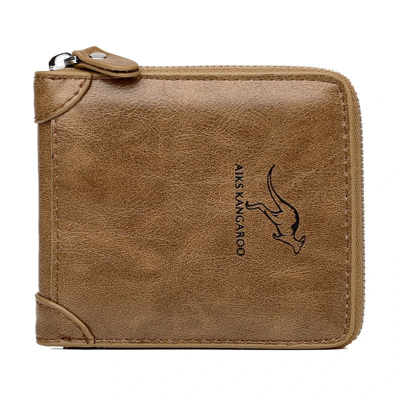 Luxury Men's PU Leather Wallet with RFID Protection and Coin Pocket - Business Style