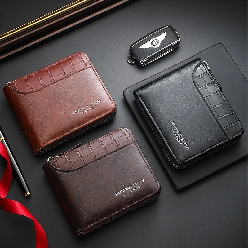 Luxury Leather Wallet for Men with RFID Protection and Zippered Coin Pocket Image