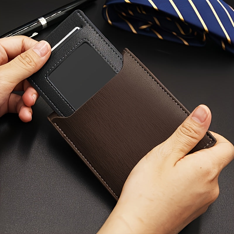 Men's Dark Brown Wallet with Removable Card Holder Image