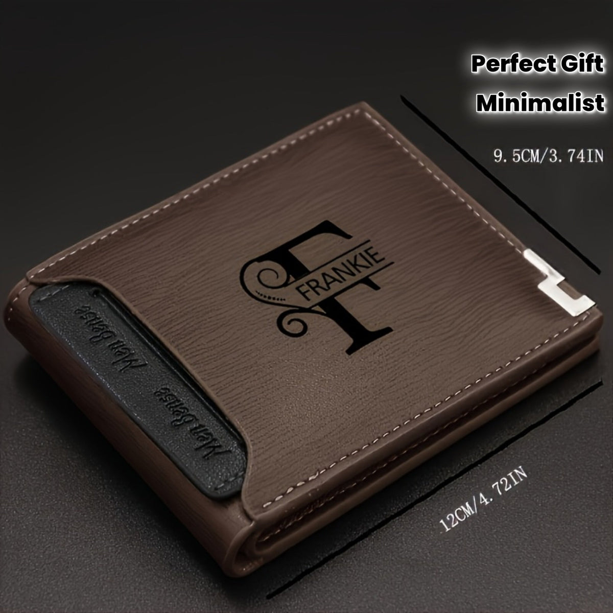 Men's Dark Brown Wallet with Removable Card Holder